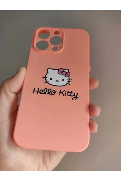 Iphone 14 Pro Max Hello Kitty Tasarım Pembe Lansman Telefon Boyun Askılı Set Kılıf - 4