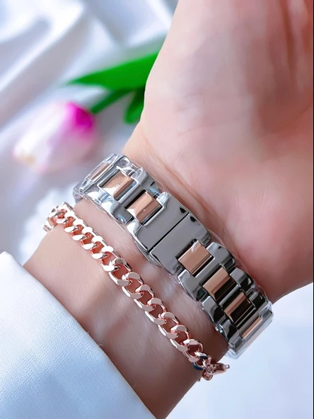 Tom Jones Çelik Kordon Kararma Renk Atma Yapmaz 3 Atm Suya Dayanıklı Kadın Kol Saati BTJ.1.2387.05 - Resim 3