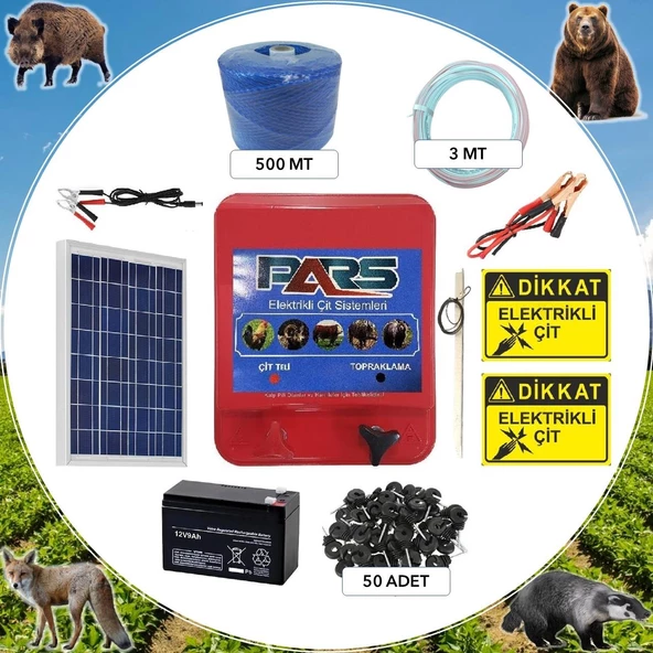 Pars Elektrikli Çit Ayı-Domuz Kovucu Mini Set 500