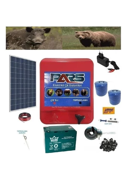 Pars Elektrikli Çit Ayı-Domuz Kovucu Jumbo Set 1000 Sensörlü