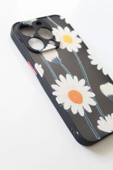 İPhone 14 Pro Uyumlu Kamera Korumalı Papatya Kılıf Tuşları Renkli Hux Kapak - 3