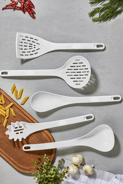 Selenica 11 Parça Mutfak Çeyiz Seti,Teflon Kepçe Seti,Izgara Maşası,Çırpıcı,Makas,Spatula. - 2
