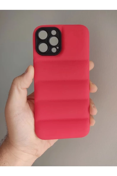 Iphone 12 Pro Uyumlu Puffer Case Kamera Korumalı Puf Kılıf