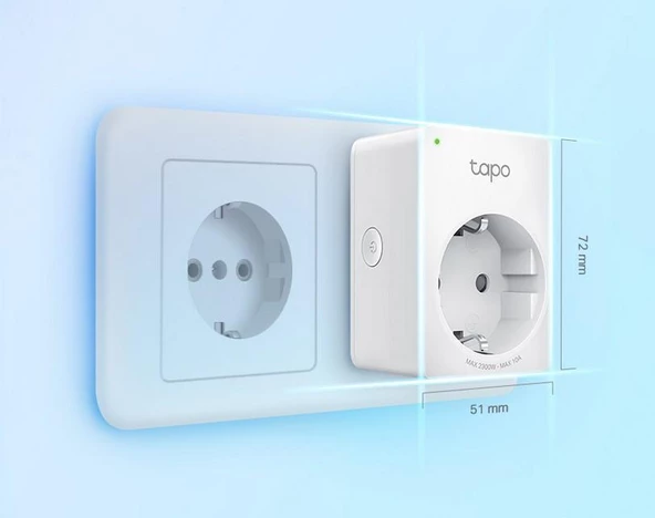 Tp-Link Tapo Wlan Akıllı Priz Tapo P100, Smart Home Wifi Priz, Alexa Aksesuar, Alexa, Google Home, Tapo App - 6