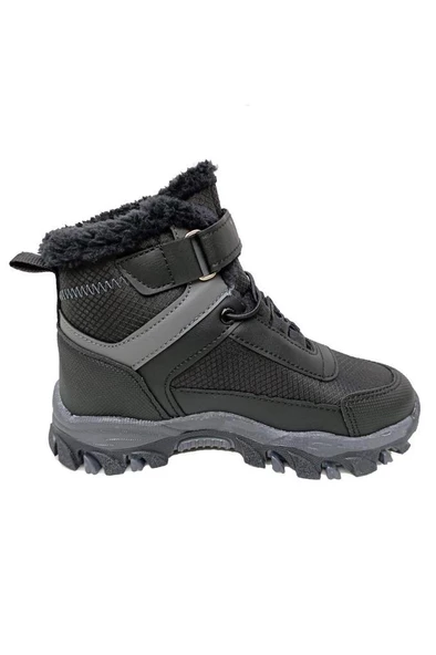 Callion 06F Deri Çocuk Sneakers Bot Siyah Füme - Resim 2