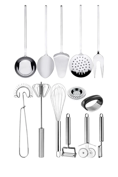 Selenica 13 Adet Mutfak Hazırlık Için Çırpıcı, Kaşık, Kepçe, Spatula Çatal, Soyacak, Pişirme, Sunum Seti