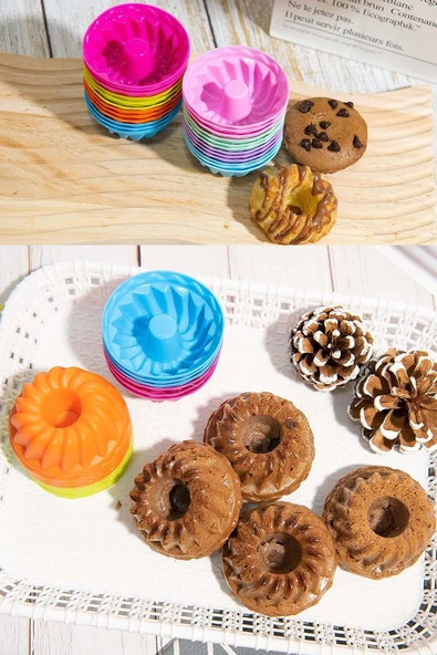Selenica 24'lü Renkli Mini Silikon Muffin Kalıbı ,Minik Kek Kabı ,Jole Kalıbı ,Cupcake Kalıbı - 4