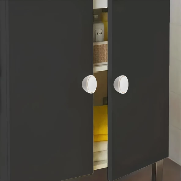 Polimer Düğme Kulp İçbükey Mat Aytaşı Dolap Mobilya Mutfak Dolabı Çekmece Kulpu Kulbu - Resim 5