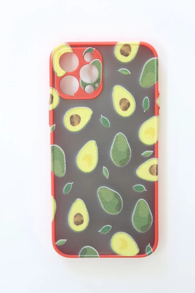 İPhone 12 Pro Avokado Tasarım Telefon Boyun Askılı Set Kılıf - 3