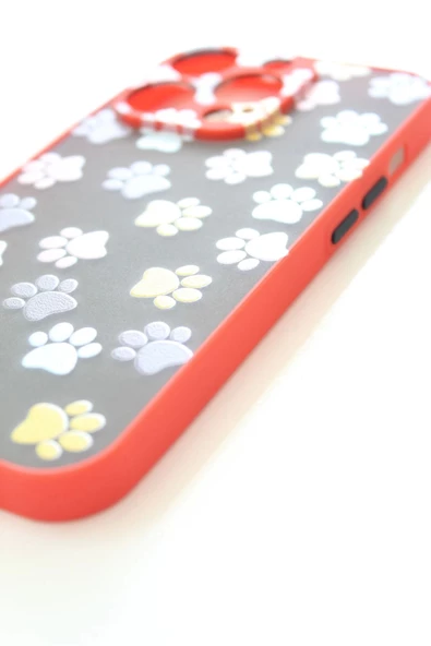 İPhone 14 Pro Yavru Kediler Ve Kedi Patisi Tasarım Tuşları Renkli Telefon Boyun Askılı Set Kılıf - 6