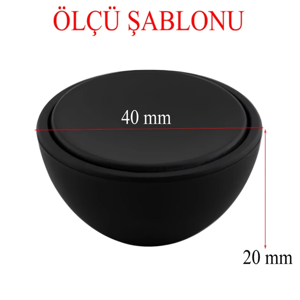 Polimer Düğme Kulp İçbükey Mat Siyah Dolap Mobilya Mutfak Dolabı Çekmece Kulpu Kulbu - 3
