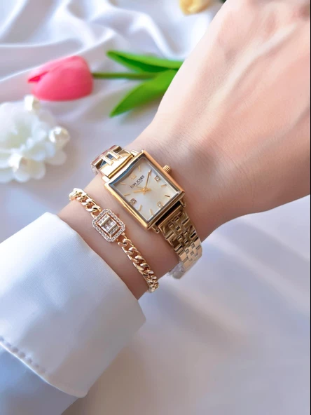 Tom Jones Çelik Kordon Kararma Renk Atma Yapmaz 3 Atm Suya Dayanıklı Kadın Kol Saati BTJ.1.10024.2 - Resim 2