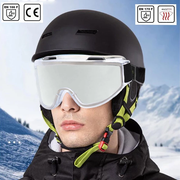 Kayak Gözlüğü Antifog Güneş Kar Şeffaf Snowboard Glasses Ekonomik Buğulanmaz Gözlük - 2