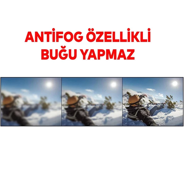 Kayak Gözlüğü Antifog Güneş Kar Şeffaf Snowboard Glasses Ekonomik Buğulanmaz Gözlük - 4