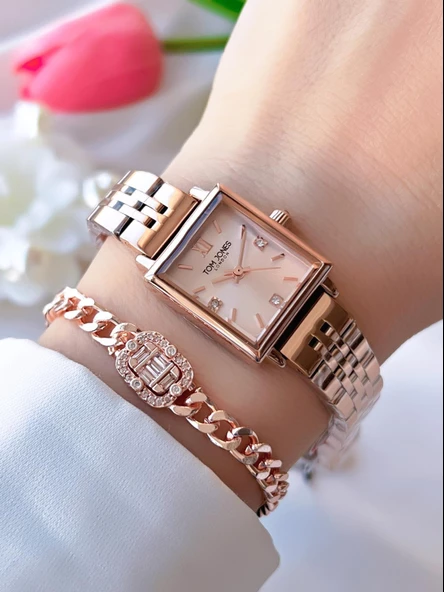 Tom Jones Çelik Kordon Kararma Renk Atma Yapmaz 3 Atm Suya Dayanıklı Kadın Kol Saati BTJ.1.10024.5 ürün görseli