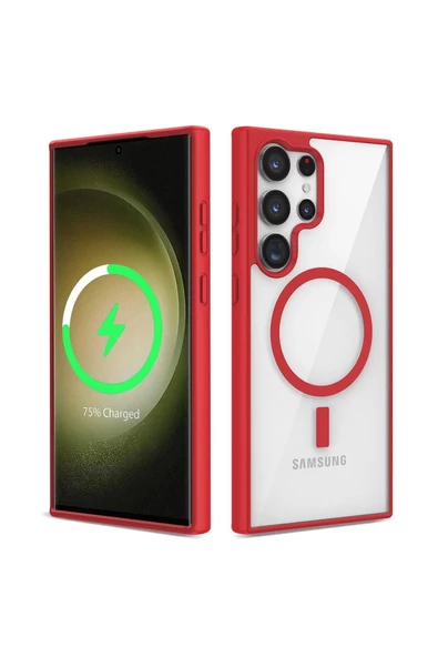 Galaxy S22 Ultra Kılıf Magsafe Wireless Şarj Özellikli Silikon Zore Ege Kapak - 5