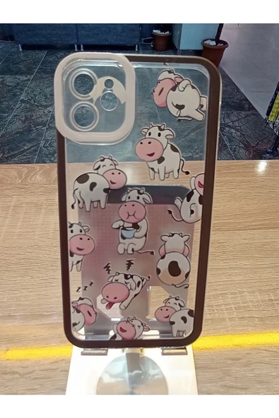 İPhone 11 Uyumlu İnek Baskılı Kılıf Darbe Korumalı Kapak - 2