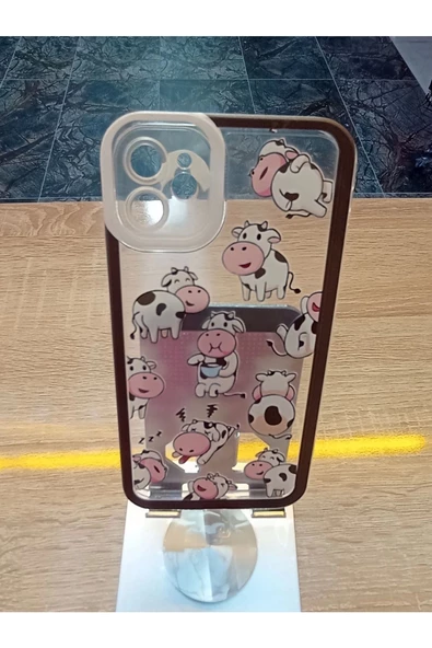 İPhone 11 Uyumlu İnek Baskılı Kılıf Darbe Korumalı Kapak - 4