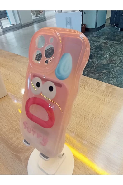 İPhone 14 Pro Max Uyumlu Emo Sorry Kamera Çerçevesi Yuvarlak Kapak - 3