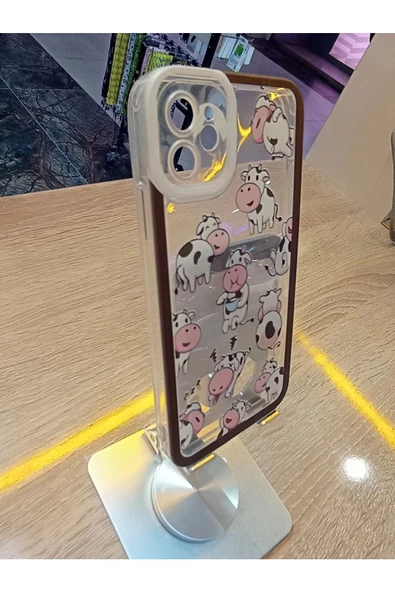 İPhone 11 Uyumlu İnek Baskılı Kılıf Darbe Korumalı Kapak - 5