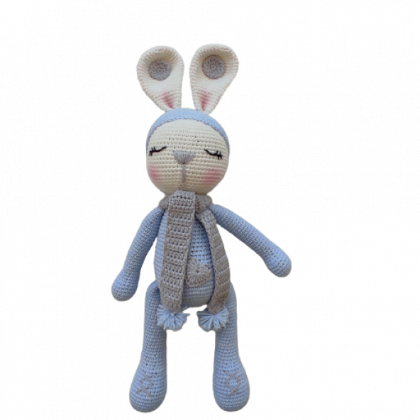 Uykucu Tavşan Zoe Çıngırak Seti (Mavi)
