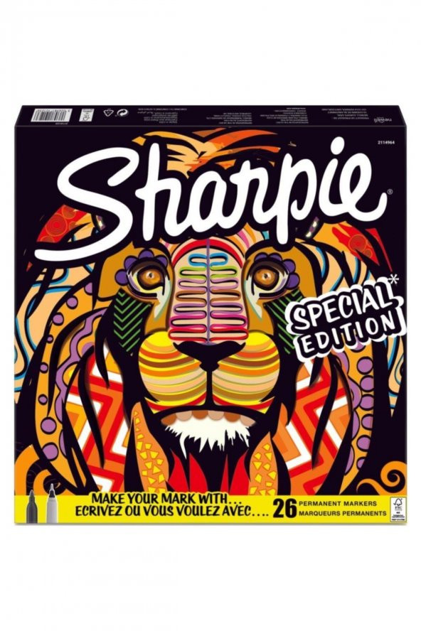 Sharpie Fine Permanent Markör 26 Lı Aslan