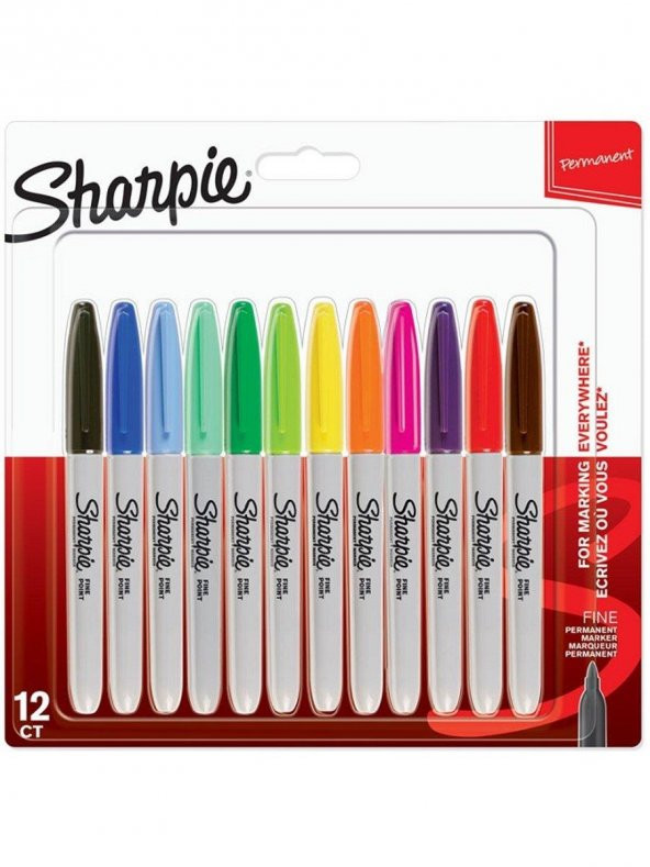 Sharpie Markör Permanent Fine Karışık Renk 12 Lİ 2065404