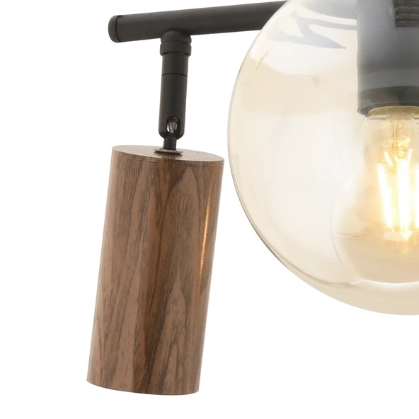 Apliqa Perla Siyah 4Lü Plafonyer Modern Retro Tasarım Spot Avize - 4