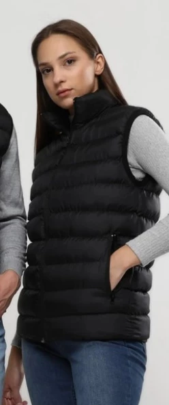 Unisex Su Geçirmez Konfor Modeli Iç Cepli Fermuarlı Sıcak Tutan Kolsuz Bodywarmer Şişme Yelek