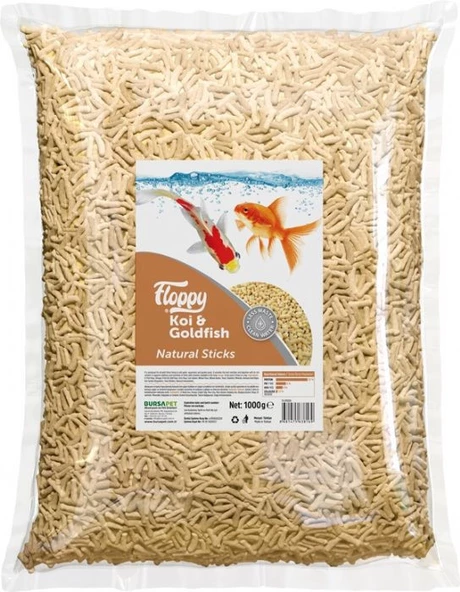 Japon Balığı Yemi ve Koi Balığı Yemi Pond Stick Yem 1 Kg. Sade Renksiz Pont Yem - 2