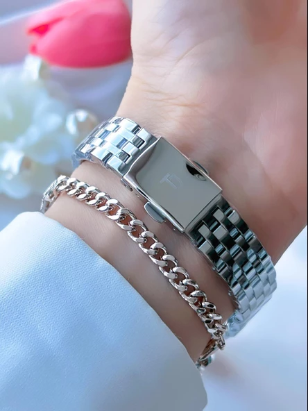 Tom Jones Çelik Kordon Kararma Renk Atma Yapmaz 3 Atm Suya Dayanıklı Kadın Kol Saati BTJ.1.2386.01 - Resim 3