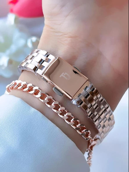 Tom Jones Çelik Kordon Kararma Renk Atma Yapmaz 3 Atm Suya Dayanıklı Kadın Kol Saati BTJ.1.2386.5 - Resim 3