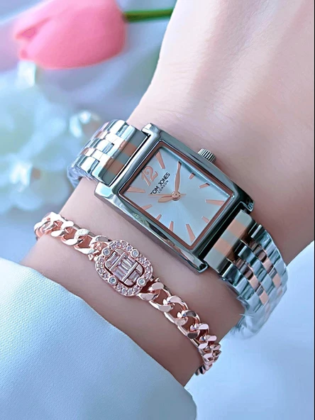 Tom Jones Çelik Kordon Kararma Renk Atma Yapmaz 3 Atm Suya Dayanıklı Kadın Kol Saati BTJ.1.2386.06 ürün görseli