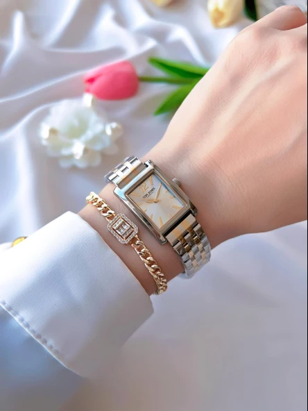 Tom Jones Çelik Kordon Kararma Renk Atma Yapmaz 3 Atm Suya Dayanıklı Kadın Kol Saati BTJ.1.2386.3 - Resim 2