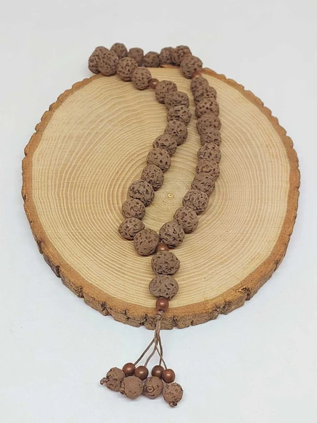 Anadolu Toprağı Serisi 33'Lük Kahverengi Renk Seramik Boncuk Tesbih 10-12mm (54166) - Resim 4