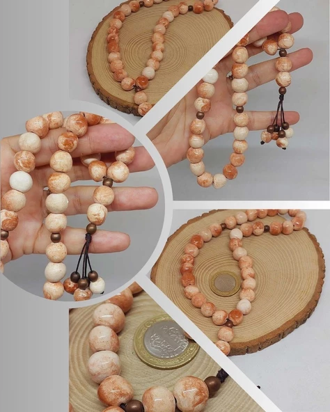 Anadolu Toprağı Serisi 33'Lük Kahverengi Renk Seramik Boncuk Tesbih 10-12mm (54118) ürün görseli