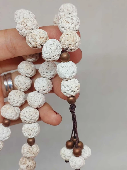 Anadolu Toprağı Serisi 33'Lük Krem Renk Seramik Boncuk Tesbih 10-12mm (54172) - Resim 6