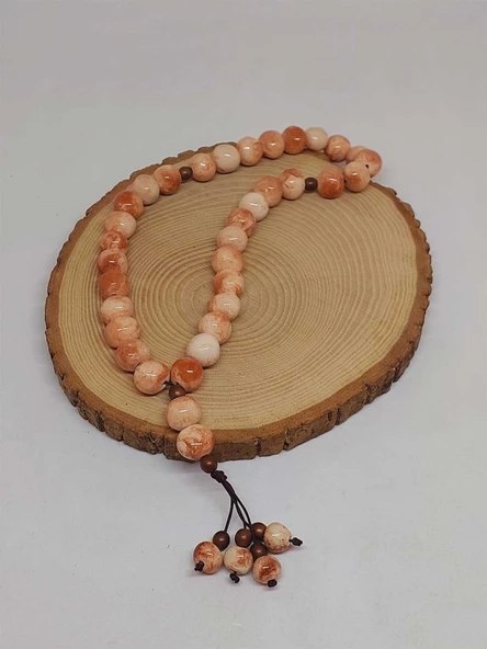 Anadolu Toprağı Serisi 33'Lük Kahverengi Renk Seramik Boncuk Tesbih 10-12mm (54118) - Resim 4