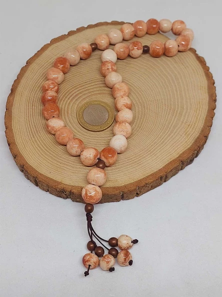 Anadolu Toprağı Serisi 33'Lük Kahverengi Renk Seramik Boncuk Tesbih 10-12mm (54118) - Resim 6