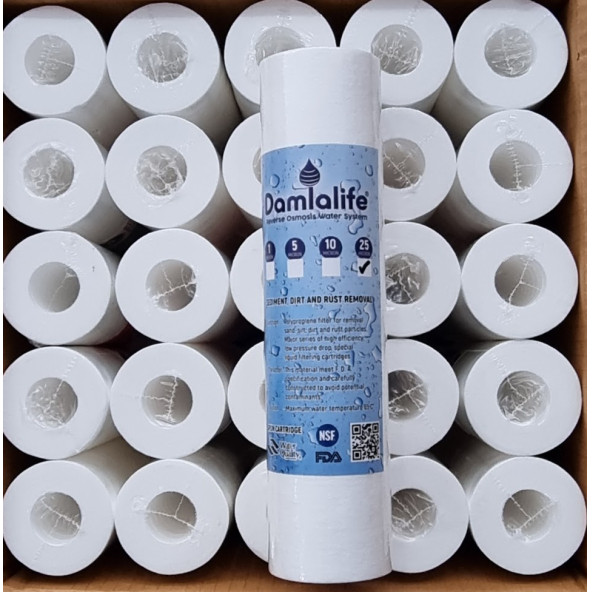 Damlalife 10"Inç 25 Micron Sediment Spun Elyaf Filtre 50 Adet - Resim 3