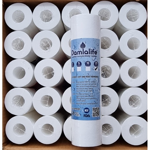 Damlalife 10"Inç 25 Micron Sediment Spun Elyaf Filtre 25 Adet - 2