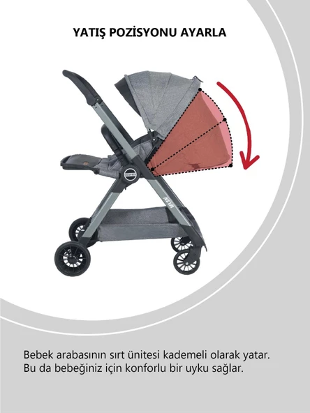 Convers Neva Yeni Nesil Cabin Çiftyön Bebek Arabası Gri - 5