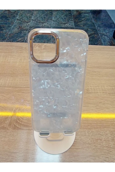İPhone 15 Plus Uyumlu Mermer Desen Darbe Korumalı Premium Kapak - 1