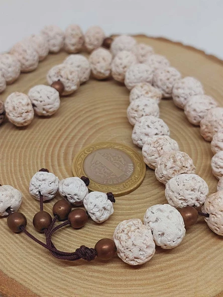 Anadolu Toprağı Serisi 33'Lük Krem Renk Seramik Boncuk Tesbih 10-12mm (54172) - Resim 3