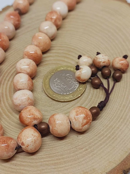 Anadolu Toprağı Serisi 33'Lük Kahverengi Renk Seramik Boncuk Tesbih 10-12mm (54118) - Resim 3