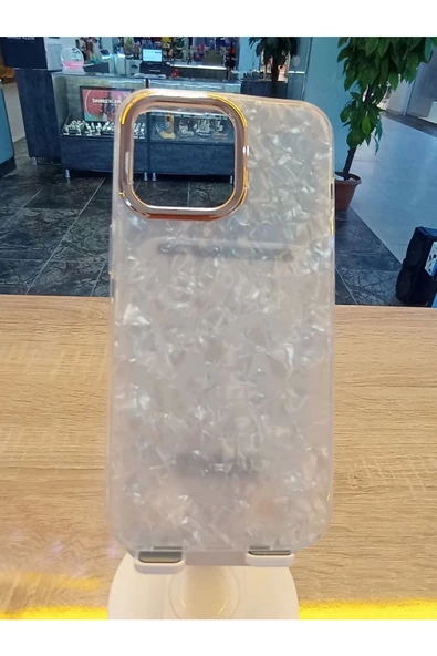 İPhone 15 Plus Uyumlu Mermer Desen Darbe Korumalı Premium Kapak - 3