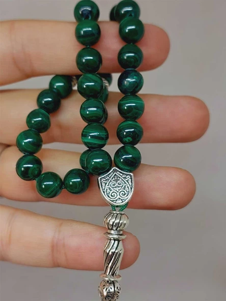 Malakit Taşı Tesbih 33Lük 8mm (8900) - Resim 2
