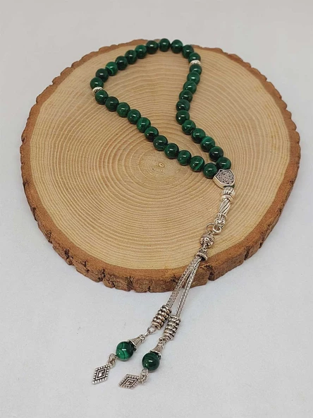 Malakit Taşı Tesbih 33Lük 8mm (8900) - Resim 4