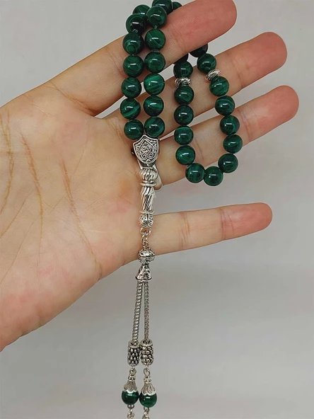 Malakit Taşı Tesbih 33Lük 8mm (8900) - Resim 5