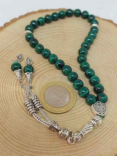 Malakit Taşı Tesbih 33Lük 8mm (8900) - Resim 6